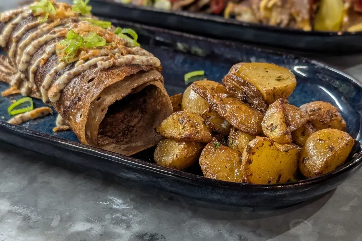 Galette effilochée de poulet et pommes de terre grenaille